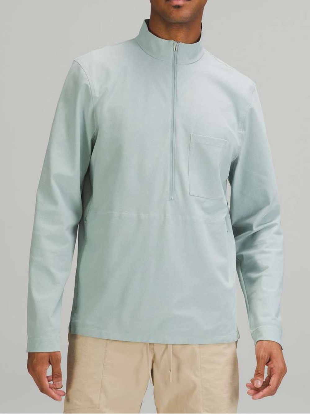 Lululemon Men’s WovenAir Half-Zip Pullover “Silver Blue” Green size XL